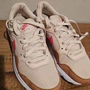 Nike Air Beige and Pink Sneakers